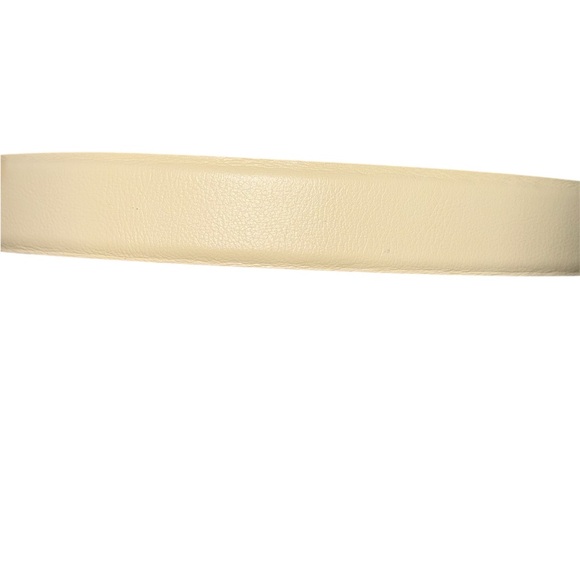 Vintage Albatros Cream Genuine Leather Belt Made in Italy Sz M EUROMETAL Buckle - Picture 5 of 9